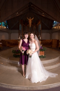 bride and bridesmaid